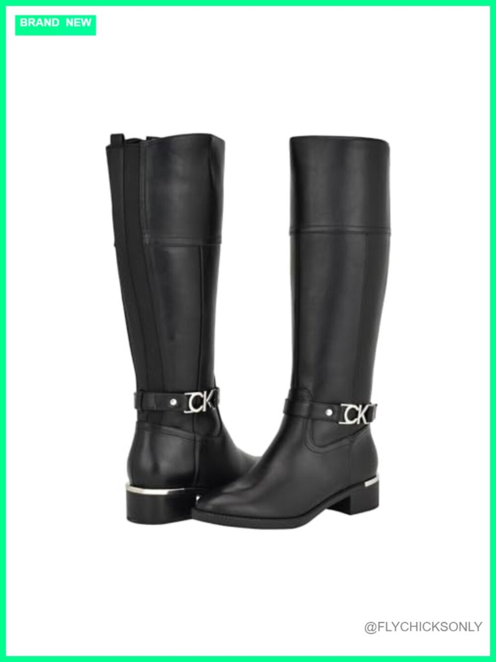 Pointy Toe Mid-Calf Boots Faux Leather Textile Block Heel Calf High